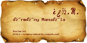 Örmény Manuéla névjegykártya